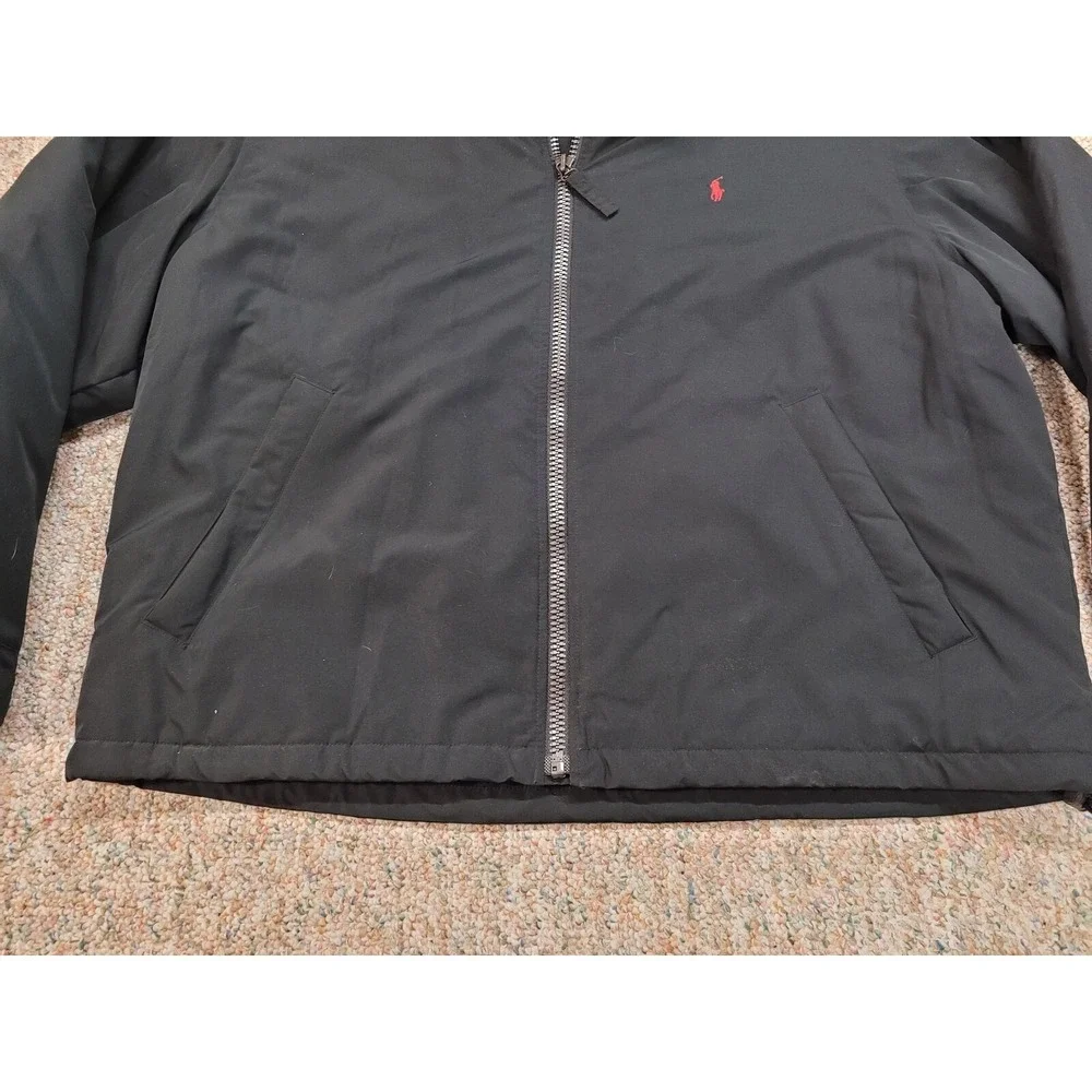 Polo Ralph Lauren Jacket Mens 2XL Black Full Zip Quilted Fleece Lined Casual XXL